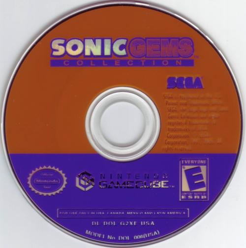 Sonic Gems Collection Disc Scan - Click for full size image